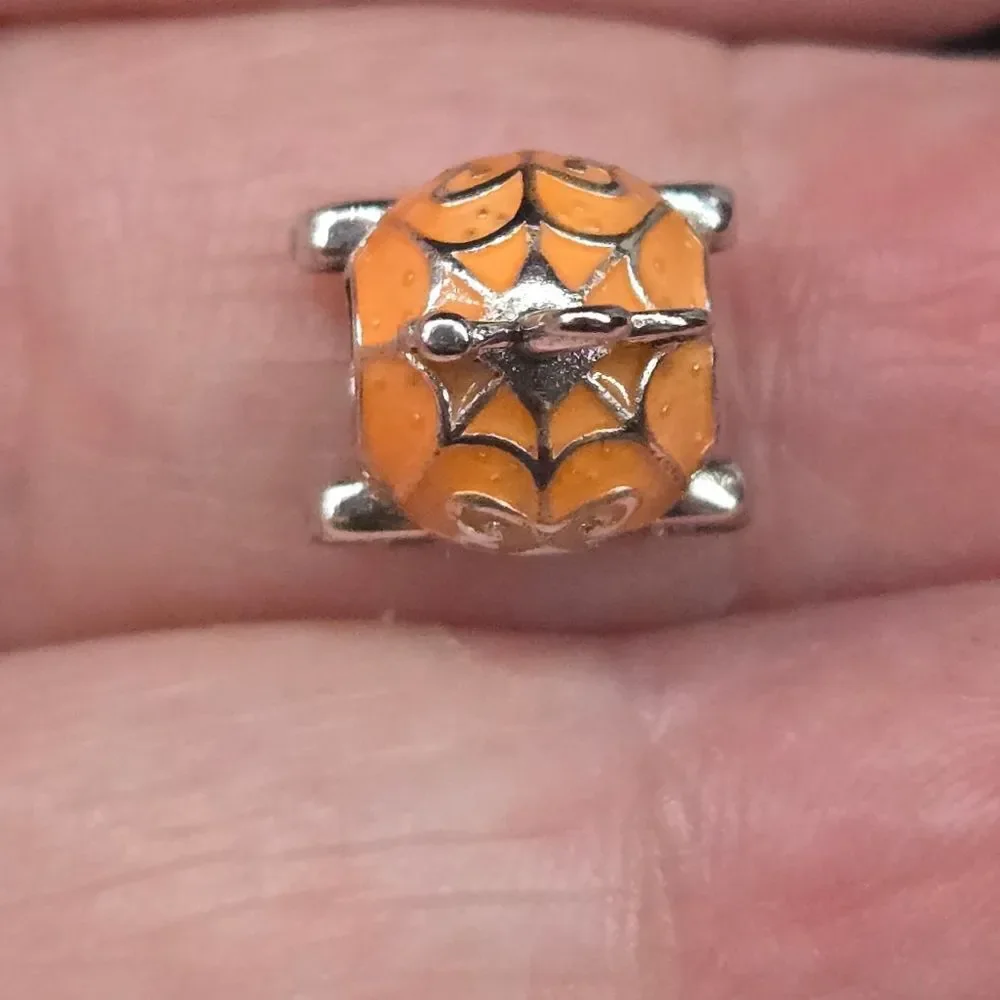Cinderella Pumpkin Coach Charm 925 Sterling Silver Enamel Princess Bracelet Bead